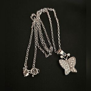 925 Silver PGDA Butterfly Pendant Necklace